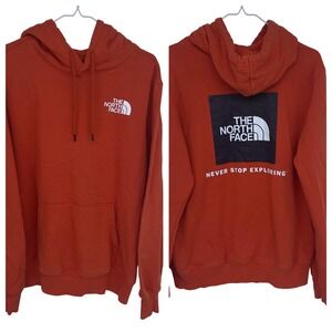 Orange The North Face Hoodie Medium Double Sided Never Stop Exploring Outdoors